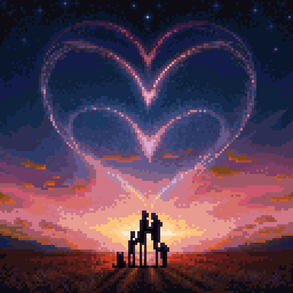 pixelart loving family