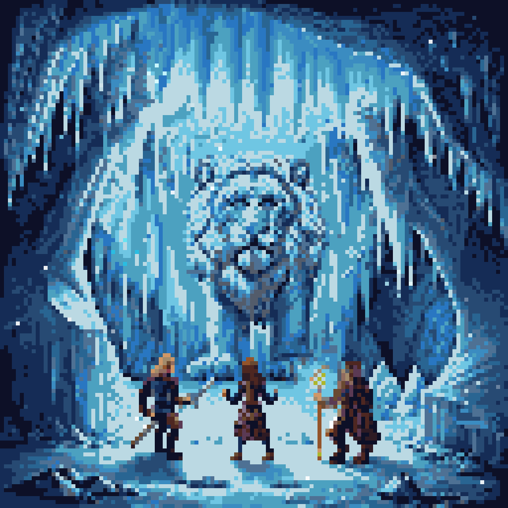 pixelart frozen cavern
